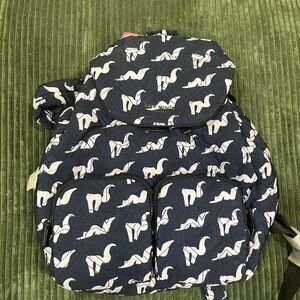 kate spade navy backpack with white fox print
